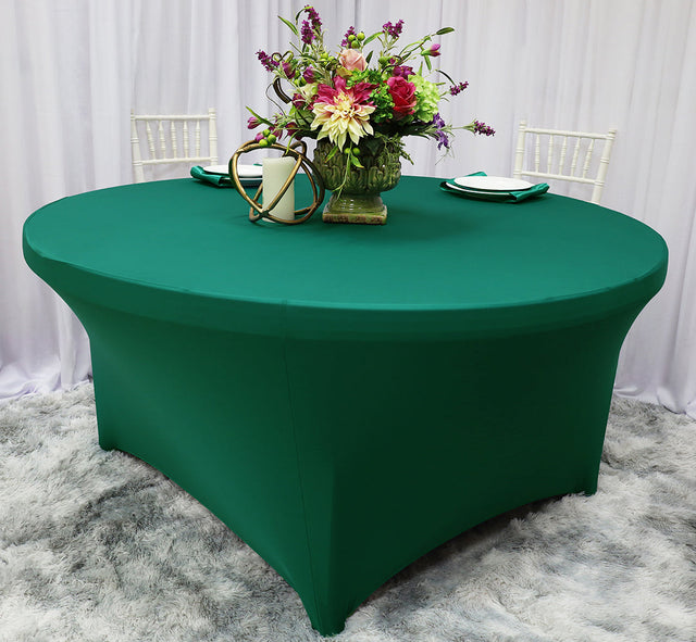Round Spandex Table Cover 5 Ft Jade