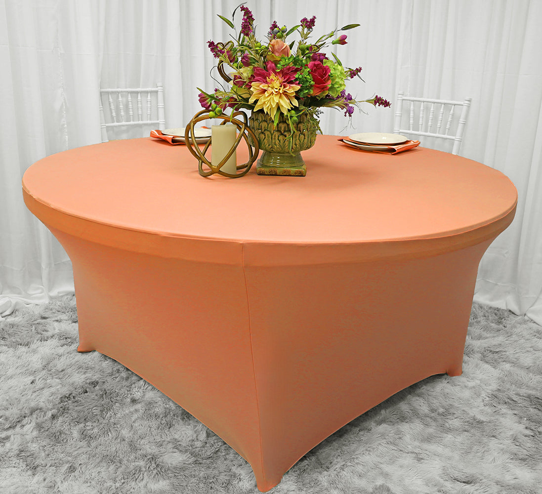 Round Spandex Table Cover 5 Ft Apricot/Peach