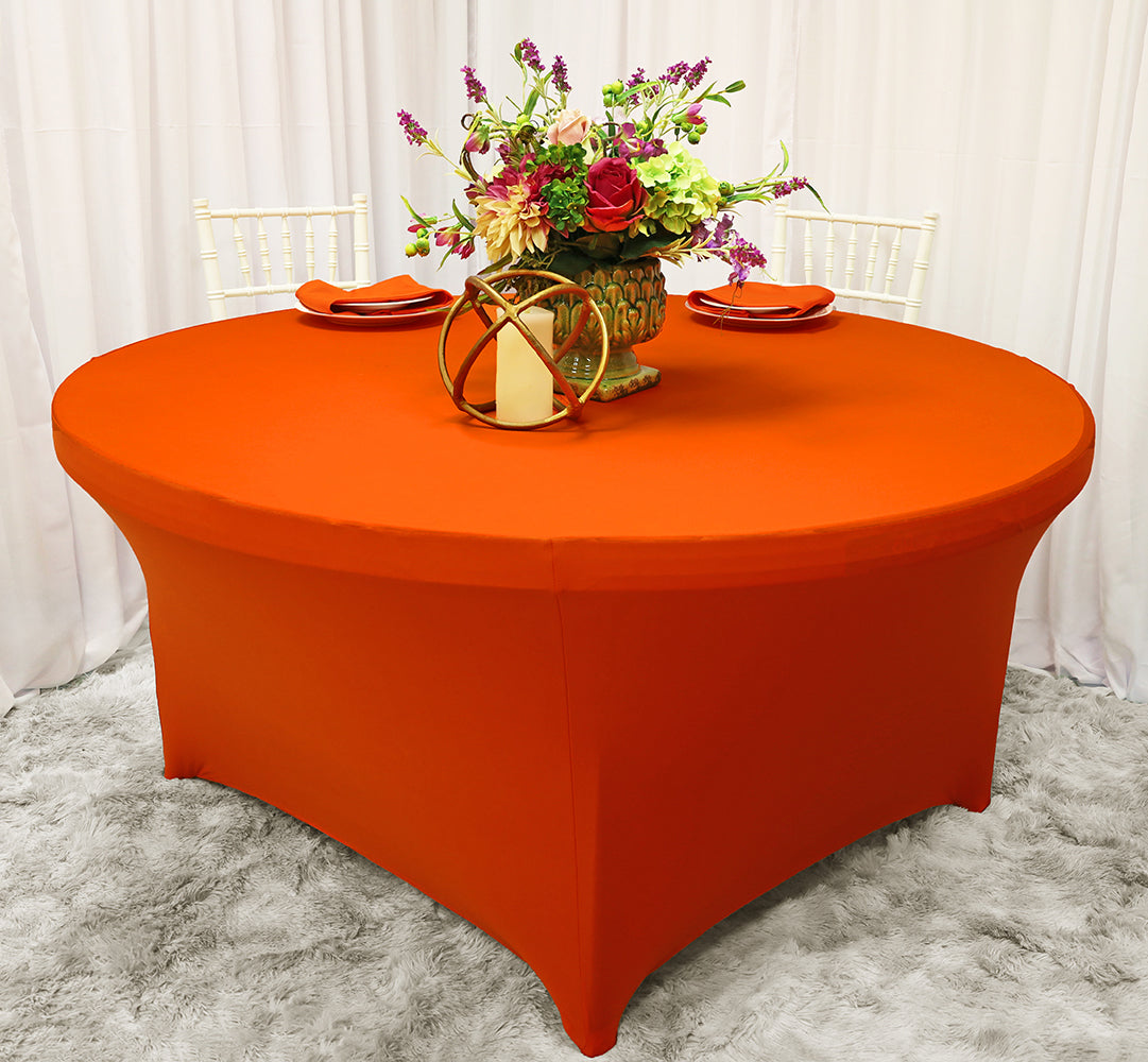 Round Spandex Table Cover 4 Ft Orange