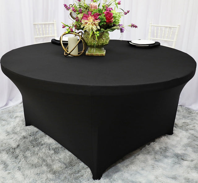 Round Spandex Table Cover 5 Ft Black