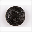 Black Floral Leaf Glass Shank Back Button - 22L/14mm