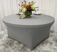 Round Spandex Table Cover 6 Ft Silver