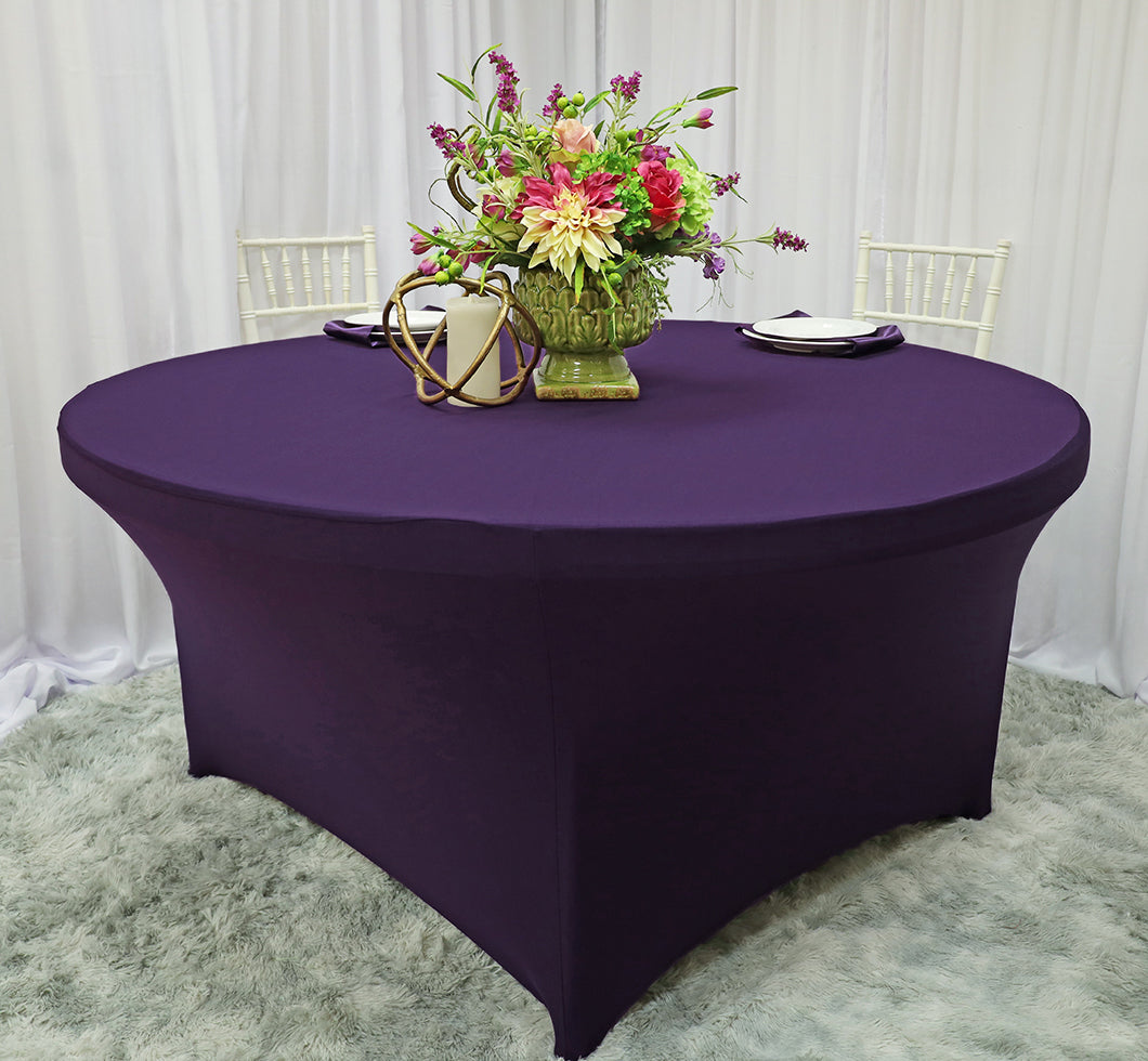 Round Spandex Table Cover 220 GSM Eggplant