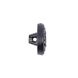 Black Floral Leaf Glass Shank Back Button - 28L/18mm