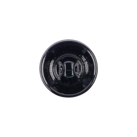 Black Floral Leaf Glass Shank Back Button - 28L/18mm