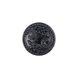Black Floral Leaf Glass Shank Back Button - 28L/18mm