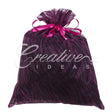 10"X 12" Organza Zebra Pouch - Sold By 6 Pieces (Individually Packed) (Fuchsia/Black)