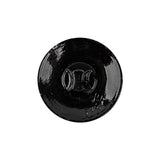 Black Floral Leaf Glass Shank Back Button - 36L/23mm