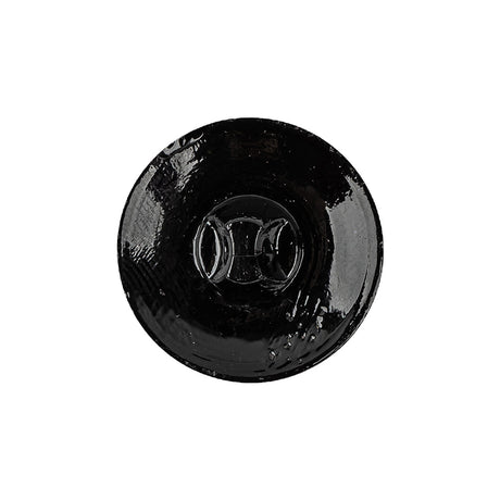 Black Floral Leaf Glass Shank Back Button - 36L/23mm