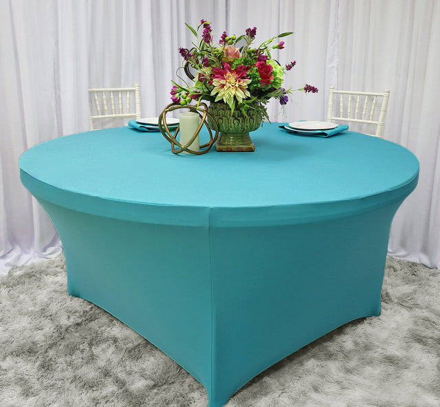 Round Spandex Table Cover 5 Ft Pool Blue