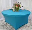 Round Spandex Table Cover 6 Ft Turquoise