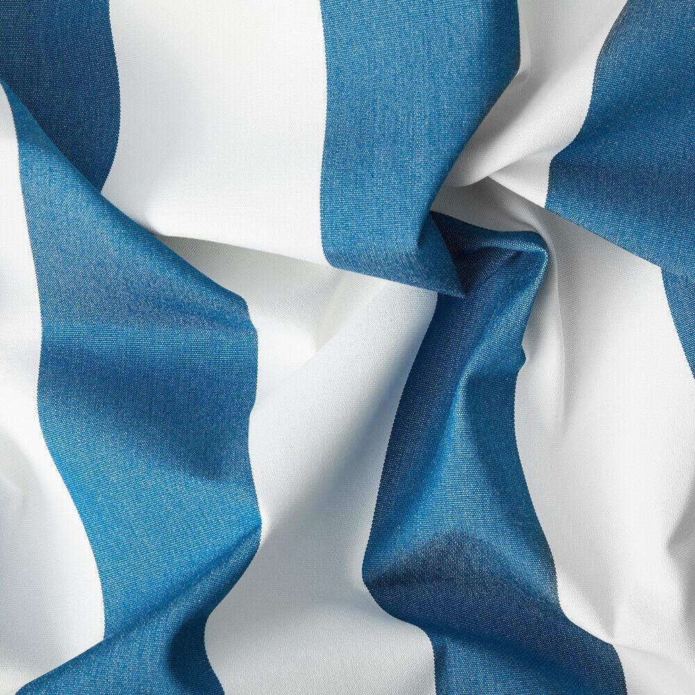 Sunbrella Cabana Regatta Blue Stripe Acrylic Fabric - Blue/White Horizontal Stripes, 54" Width (1 Yard)