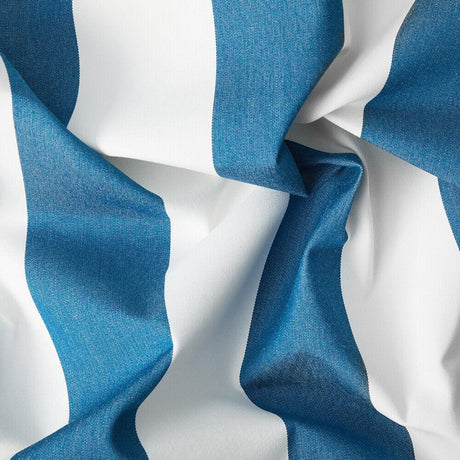 Sunbrella Cabana Regatta Blue Stripe Acrylic Fabric - Blue/White Horizontal Stripes, 54" Width (1 Yard)