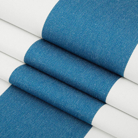 Sunbrella Cabana Regatta Blue Stripe Acrylic Fabric - Blue/White Horizontal Stripes, 54" Width (1 Yard)