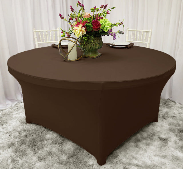 Round Spandex Table Cover 220 GSM Chocolate