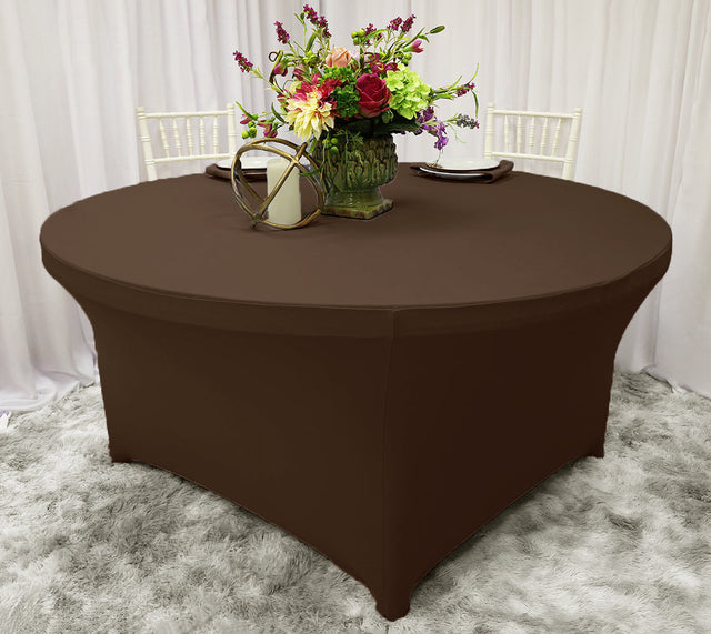 Round Spandex Table Cover 4 Ft Chocolate