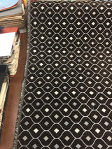 Dark Brown Silver Diamond Chenille Upholstery Fabric - Dark Brown/Silver Diamond Pattern, 56" Width (By The Yard)