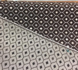 Dark Brown Silver Diamond Chenille Upholstery Fabric - Dark Brown/Silver Diamond Pattern, 56" Width (By The Yard)
