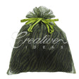 10"X 12" Organza Zebra Pouch - Sold By 6 Pieces (Individually Packed) (Apple Green/Black)