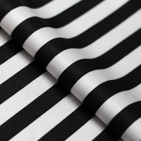 Lucky Stripes Polyester Spandex Fabric - Multi Stripe Print, 58/60" Width (1 Yard)