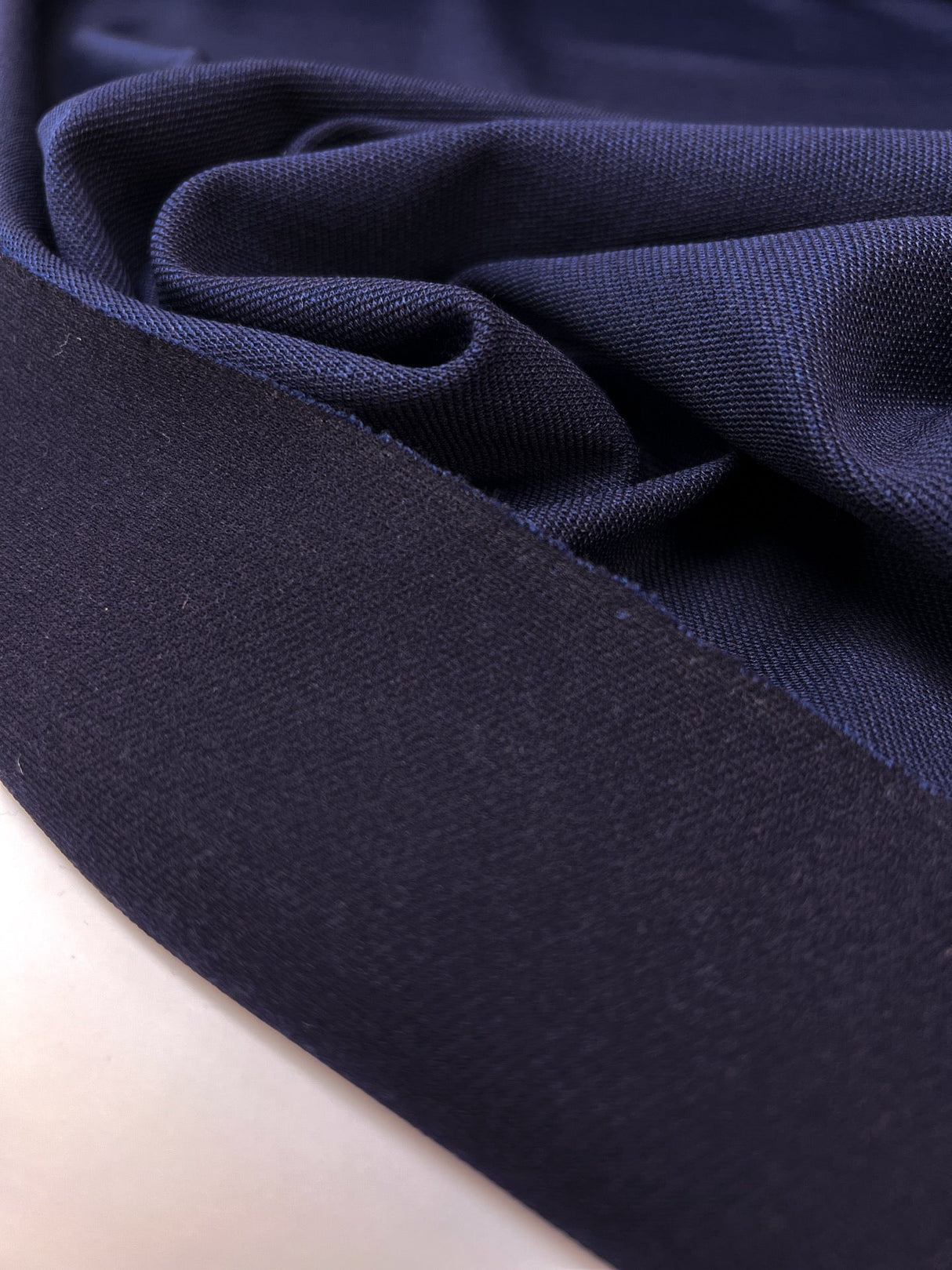 Wool Polyamide Elastane Knitted Fabric Blue
