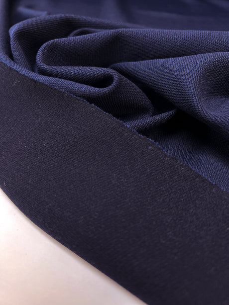 Wool Polyamide Elastane Knitted Fabric Blue