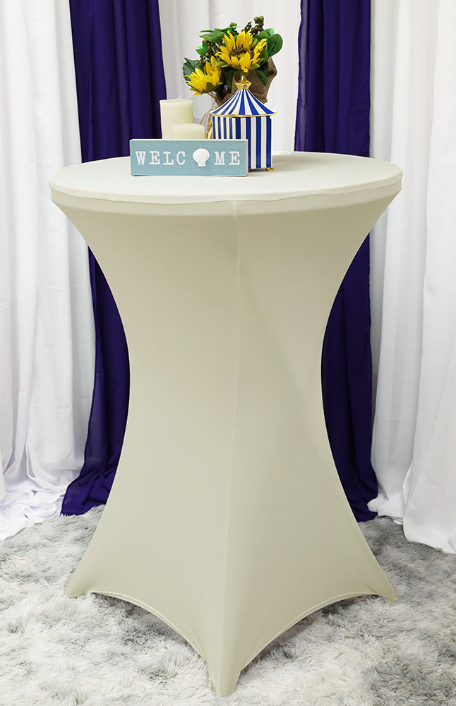 Cocktail Spandex Table Cover 36x42 Ivory