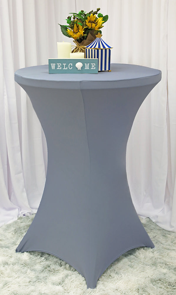 Cocktail Spandex Table Cover 30x42 Dusty Blue