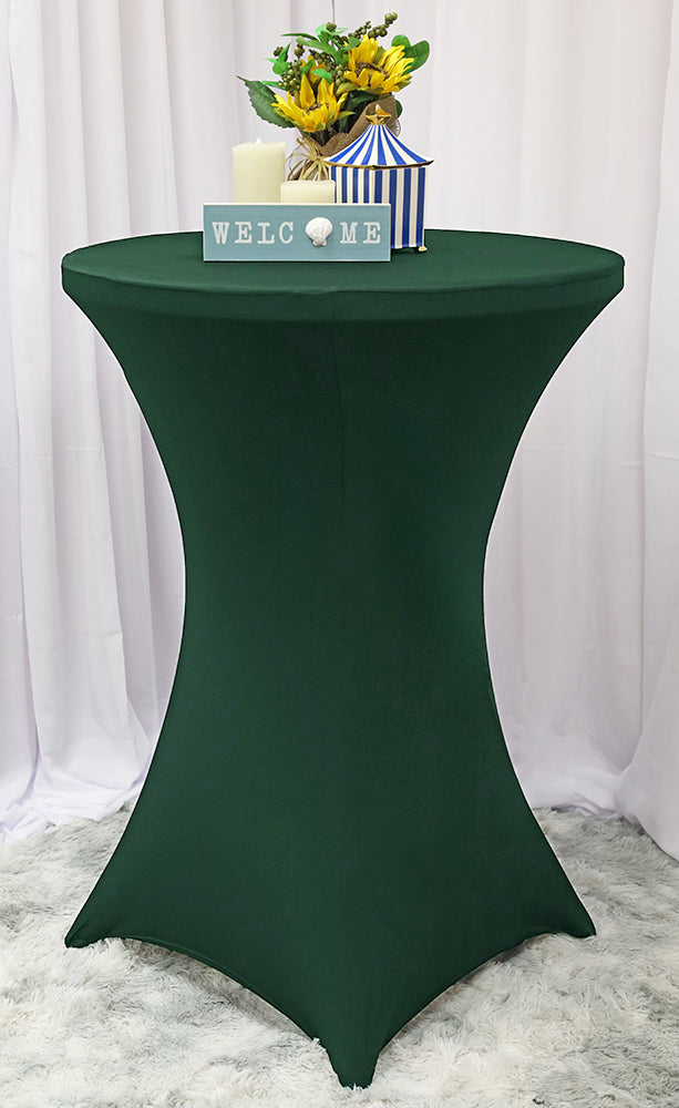 Cocktail Spandex Table Cover 30x42 Hunter Green
