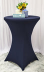 Cocktail Spandex Table Cover 30x42 Navy Blue