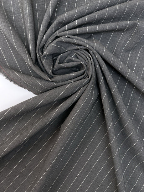 Virgin Wool Striped Suit Fabric