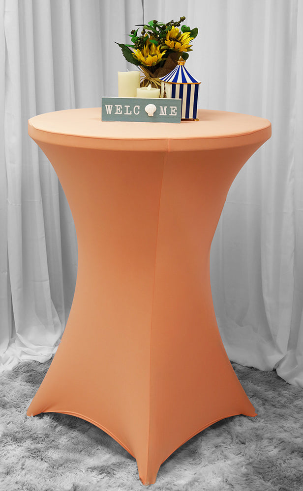 Cocktail Spandex Table Cover 30x42 Apricot/Peach