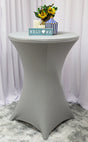 Spandex Cocktail Table Cover 30x42 Silver