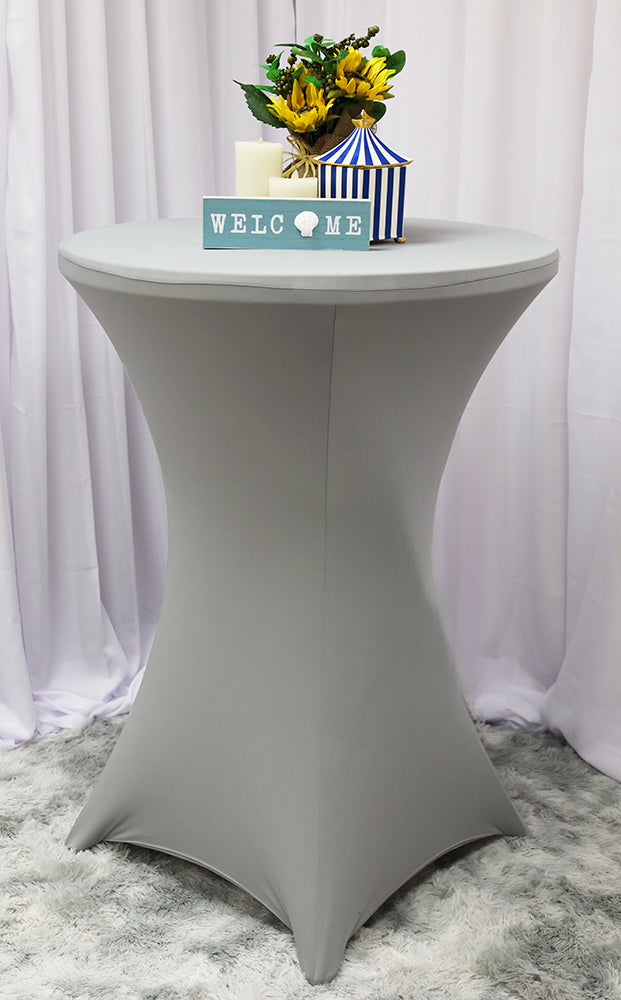Spandex Cocktail Table Cover 36x42 Silver