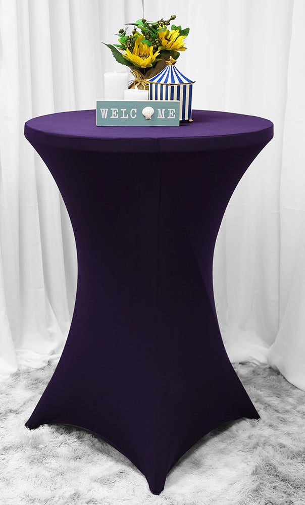 Cocktail Spandex Table Cover 30x42 Eggplant