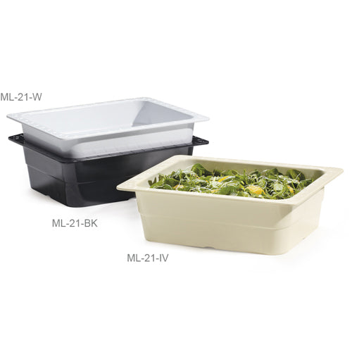 G. E. T. Melamine Food Pan 1/2 Size Insert Pan, 13" x 10 14/" x 4" Deep, White
