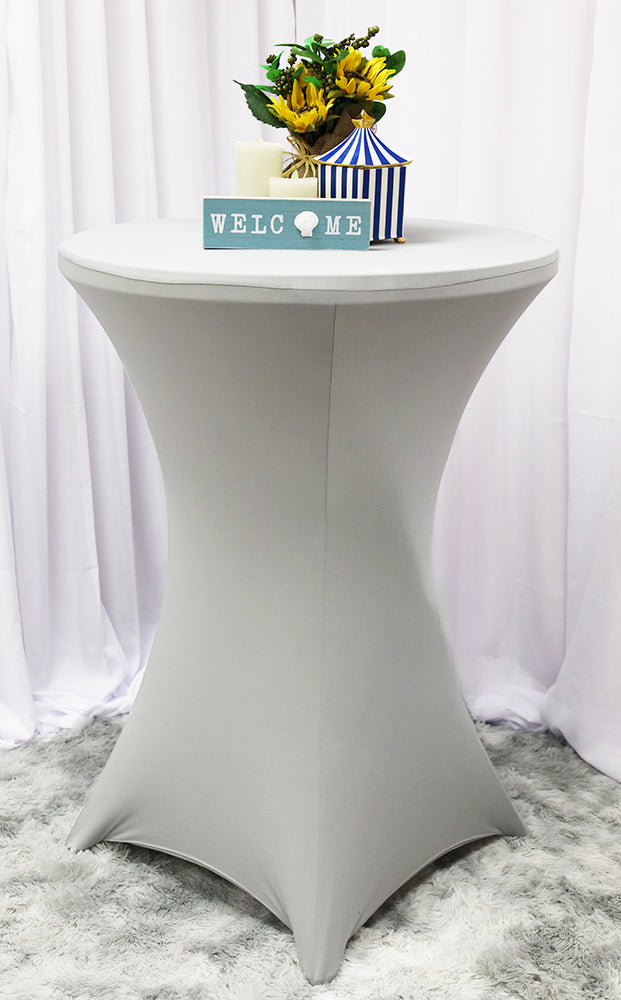 Cocktail Spandex Table Cover 36x42 Platinum