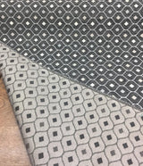 Charcoal Silver Diamond Chenille Upholstery Fabric - Charcoal Silver Diamond Pattern, 56" Width (1 Yard)