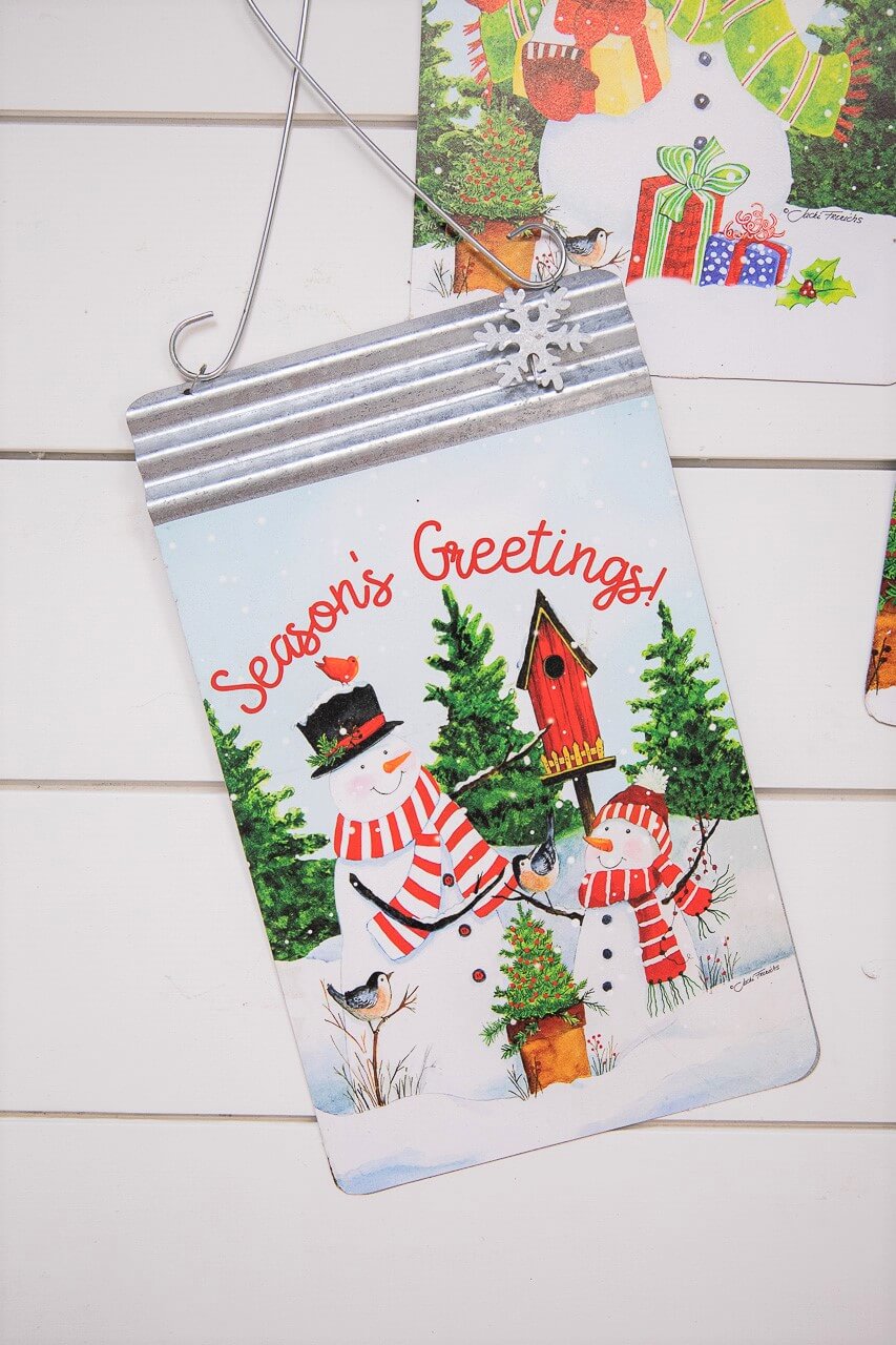 11.6” Metal Snowman Wall Sign