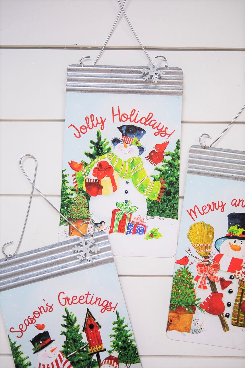 11.6” Metal Snowman Wall Sign