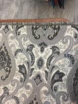 Charcoal Damask Chenille Fabric - Charcoal Damask Pattern, 56" Width (1 Yard)