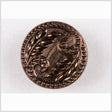 Copper Floral Leaf Glass Shank Back Button - 44L/28mm