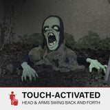 Haunted Hill Farm 1.75-ft Freestanding Moaning Lighted Zombie Animatronic Halloween Prop