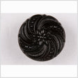 Black Floral and Swirl Glass Button - 28L/18mm