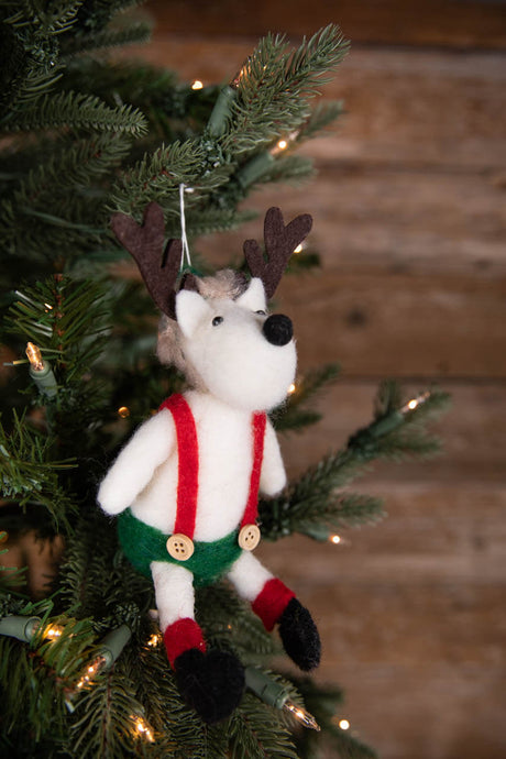 6” Fabric Reindeer Ornament