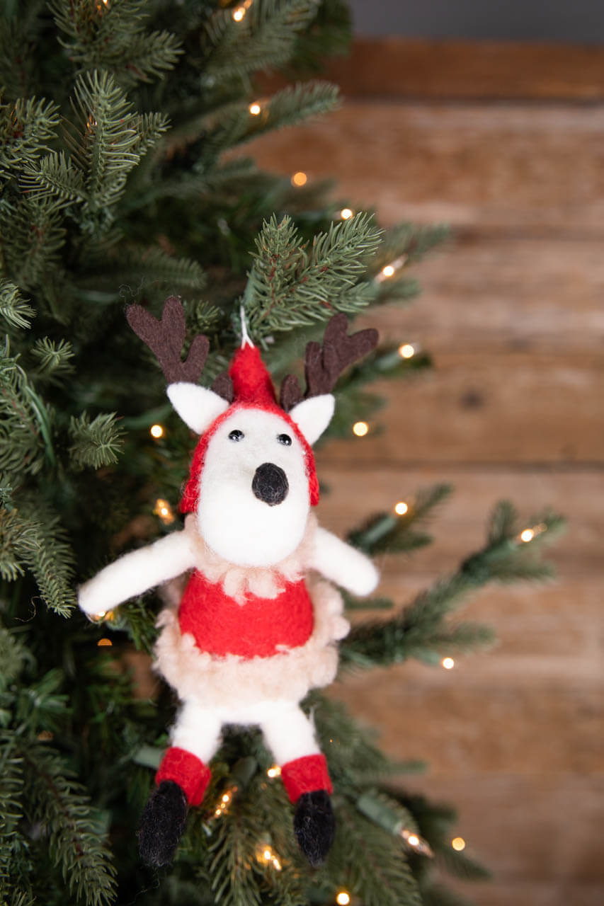 6” Fabric Reindeer Ornament