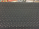 Black Silver Diamond Chenille Upholstery Fabric - Black Silver Diamond Pattern, 56" Width (1 Yard)