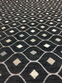 Black Silver Diamond Chenille Upholstery Fabric - Black Silver Diamond Pattern, 56" Width (1 Yard)