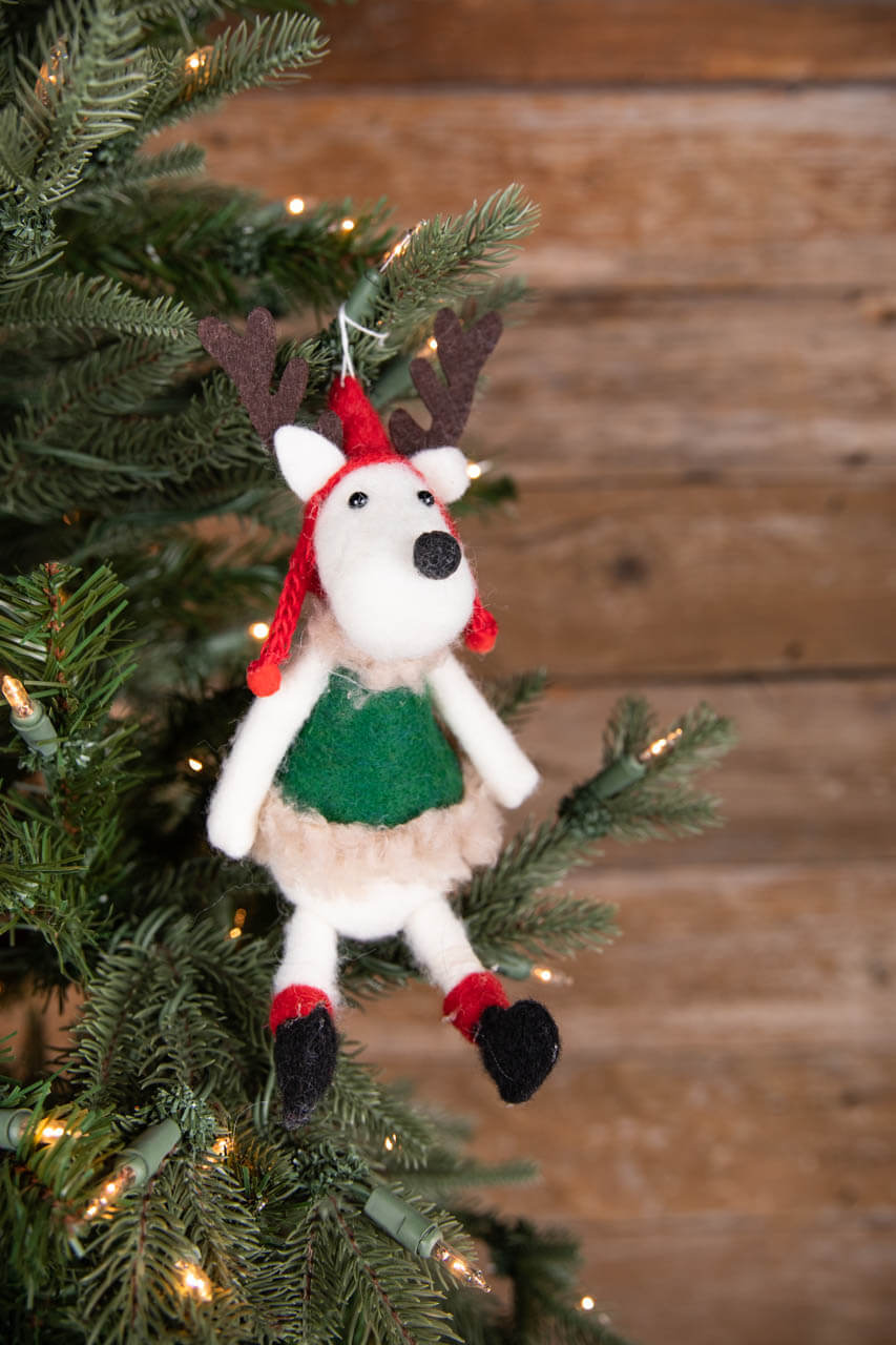 6” Fabric Reindeer Ornament