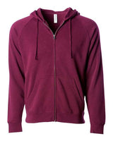 Independent Trading Co. Unisex Special Blend Raglan Full-Zip Hooded Sweatshirt